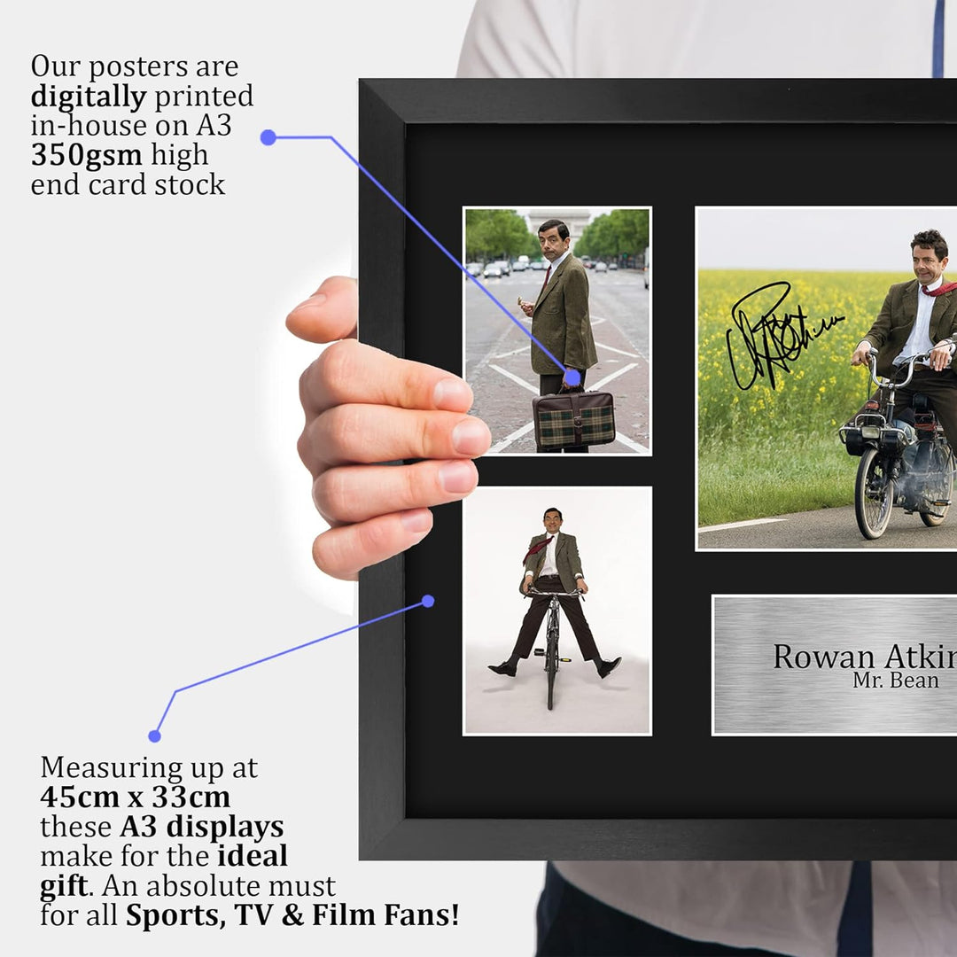 HWC Trading FR A3 Rowan Atkinson Mr Bean Gifts Bild mit Autogramm, A3, gerahmt
