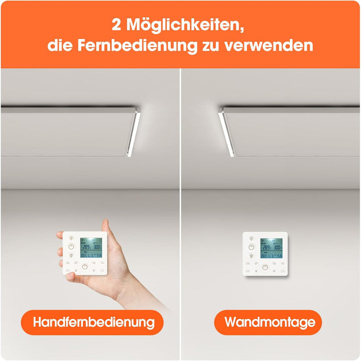 Infrarotheizung Deckenmontage 700W, Infrarot Deckenheizung mit LED Licht Beleuchtung Kaltweiss/Warmw
