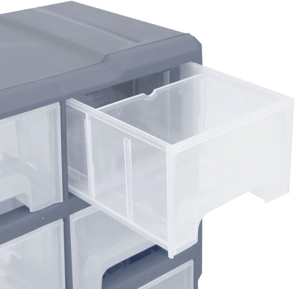 Myheimly Multi-Schubladen-Organizer 16 Schubladen 52x16x37 cm Grau 16 Schubladen, Grau 16 Schubladen