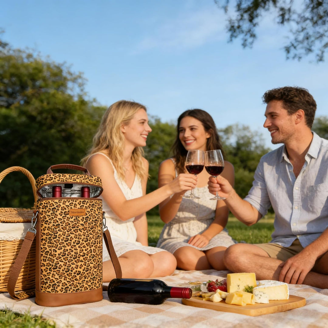 Kato Flaschentasche für 1 Flasche Kühltasche für Wein Bier Getränke Outdoor Tragetasche mit Trennwan