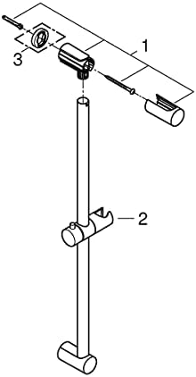 Grohe Tempesta Cosmopolitan, Brausestange 600mm, feste Bohrlöcher zur Befestigung, chrom 600 mm, 600