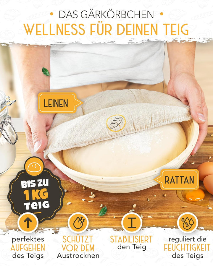 KRUSTENZAUBER Brotbackform mit Deckel im XXL-Set für selbstgebackenes Brot | Grosses Brotbackset als