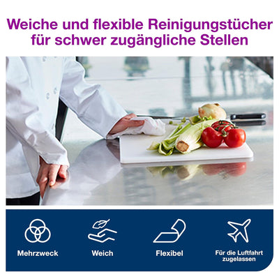 Tork 510150 Reinigungstücher für W8 Small Pack System / 1-lagige Putztücher in Weiss / Weich, flexib