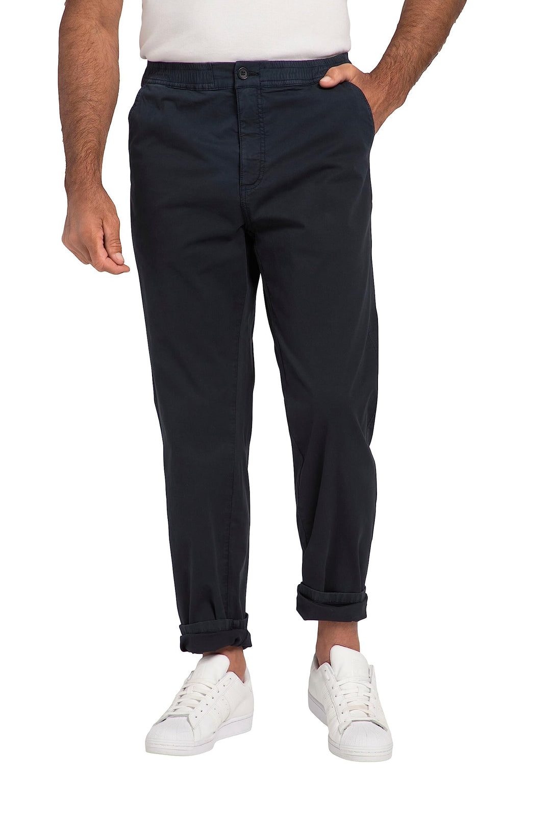 JP 1880 Herren Chino Flexnamic, Schlupfbund, Praktische Taschen, Regular Fit Hose 4XL Grosse Grössen