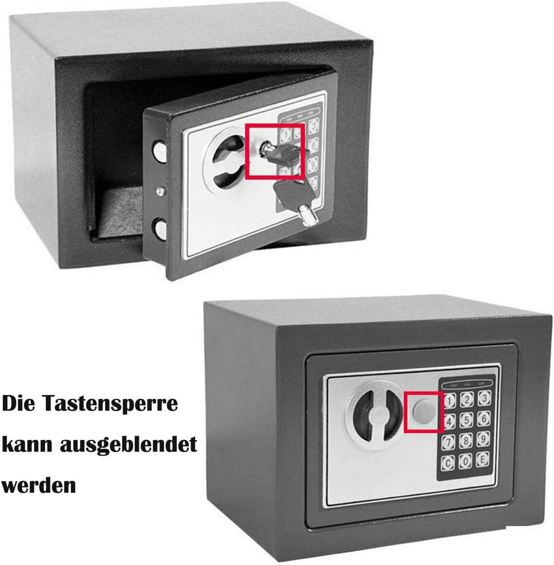 Tresor Elektronik Zahlenschloss 8.5L 31x20x20cm Doppelstahlbolzen Montagematerial Safe Möbeltresor G