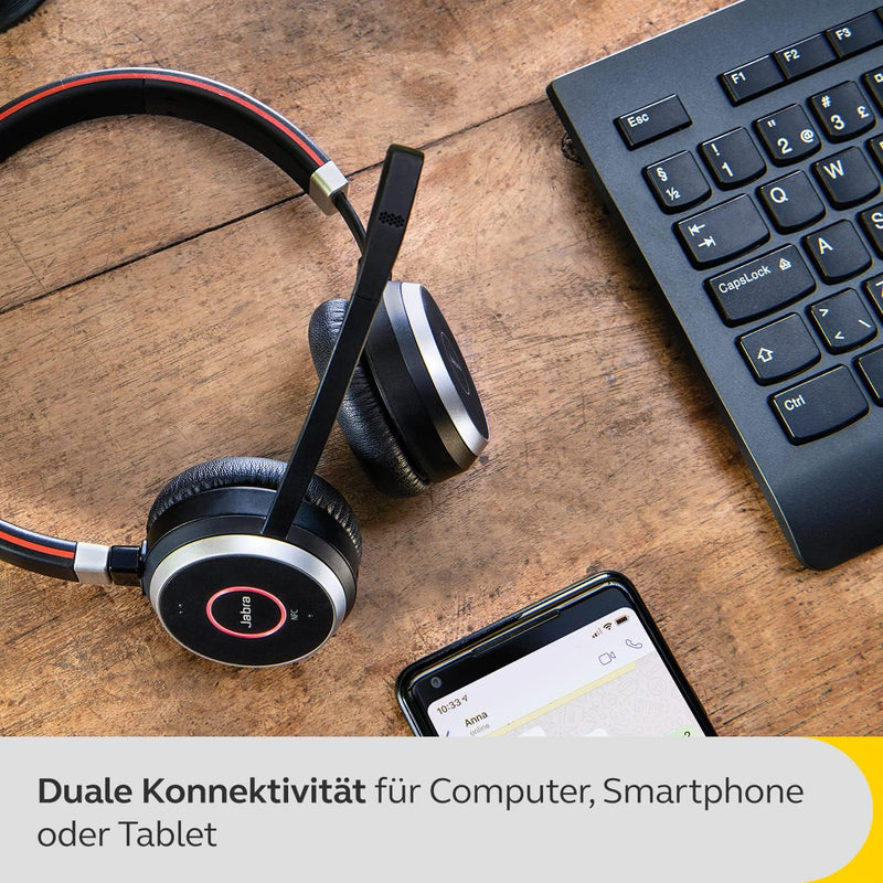 Jabra Evolve 65 SE Schnurloses Mono-Headset - Bluetooth-Headset mit Mikrofon mit Geräuschunterdrücku