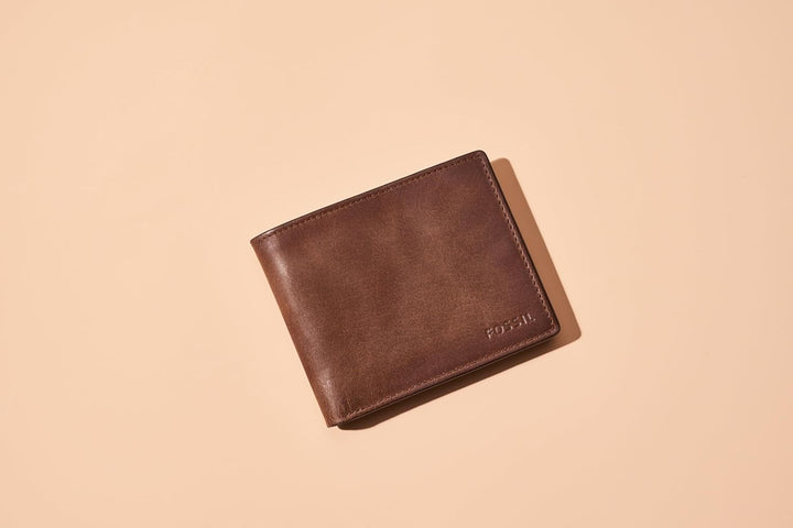 Fossil Herren RFID-geldbörse mit Klappdeckel Reisezubehör-Faltbare Brieftasche Einheitsgrösse Braun,