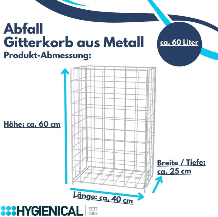 Metallgitterkorb für Müllbeutel, Gitterkorb aus Drahtgeflecht, Wäschekorb, Drahtgitterkorb für Abfal