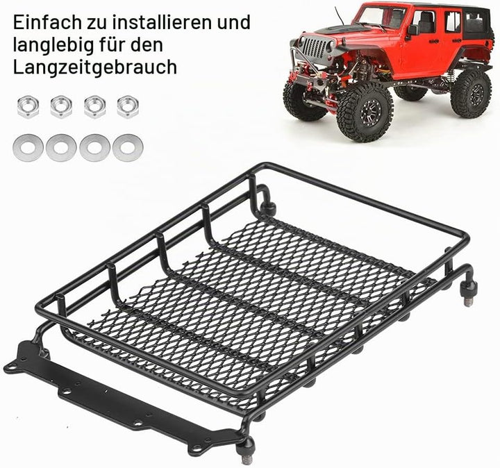Dachträgerkorb, Dachgepäckträger Schwarz für SCX10 1/10 1/8 RC Car für CC01 / CR01 / D90 RC Crawler