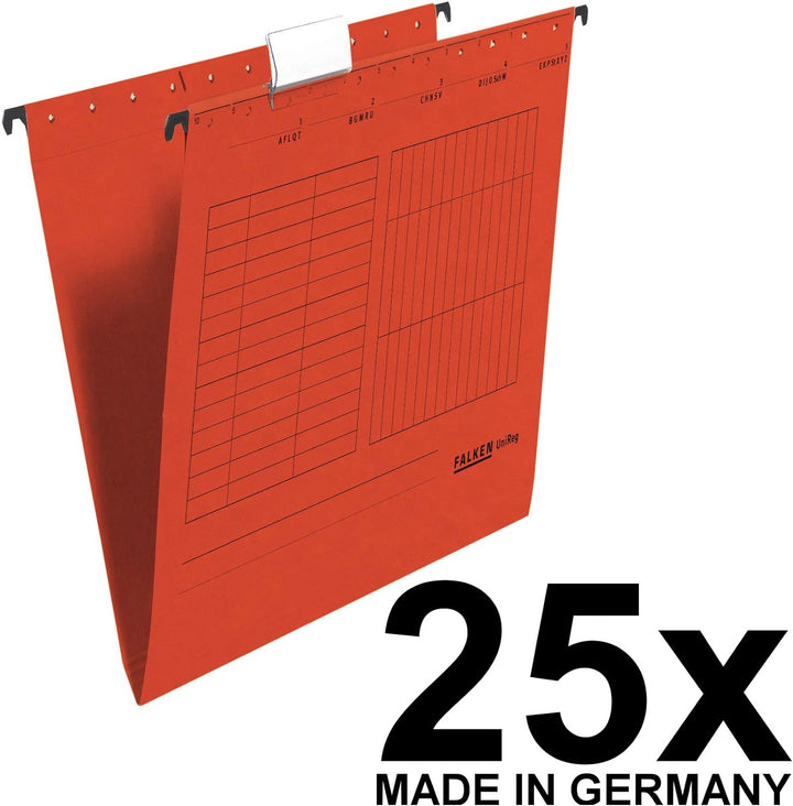 Original Falken 25er Pack Hängemappe UniReg. Made in Germany. Aus Recycling-Karton für DIN A4 seitli