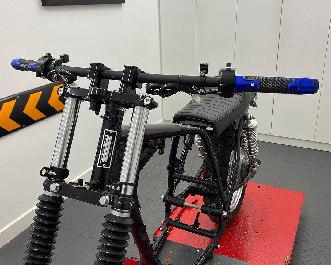 Motorrad Griffe & Stange Enden Für 22mm Stangen - Blau - Eloxiertes Aluminium