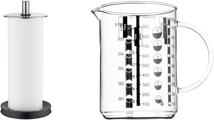 WMF Depot Küchenrollenhalter stehend 32cm, Cromargan Edelstahl, Silikonfüsse spülmaschinengeeignet &