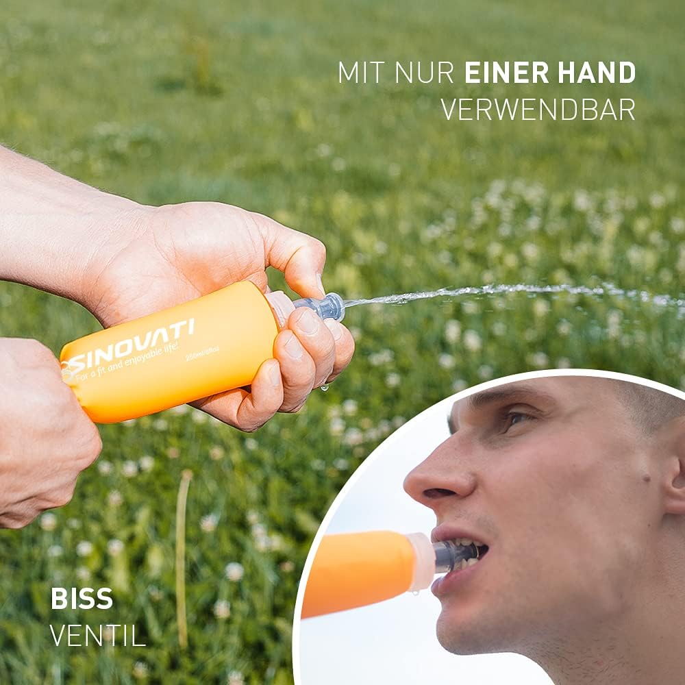 SINOVATI® TPU Faltbare Trinkflaschen, Soft Flask, Wasserflasche BPA-Frei Sportflasche für Trinkrucks