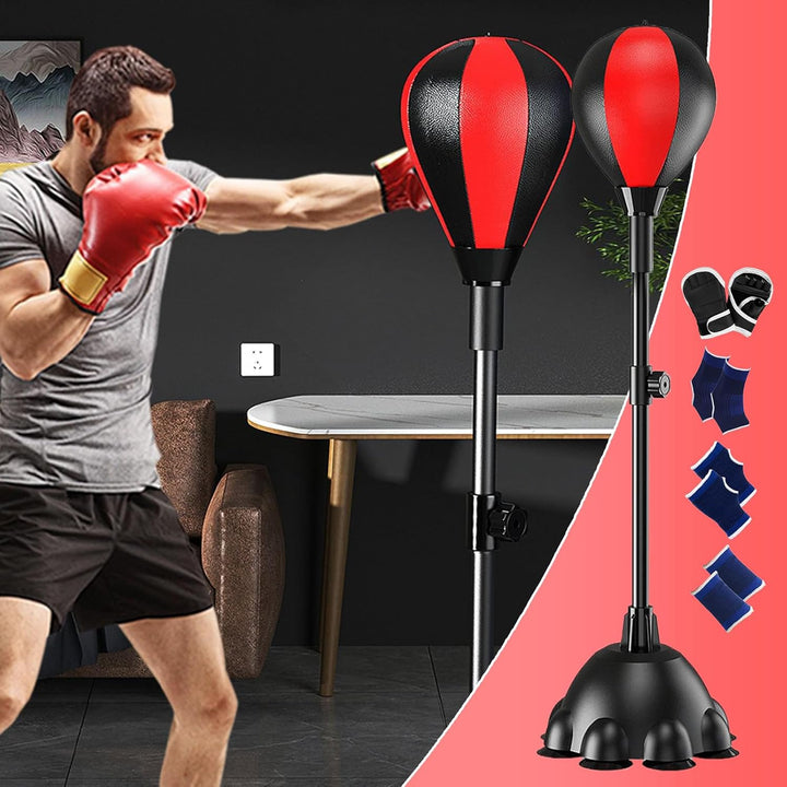 Boxgeschwindigkeit Ball mit Ständer, Reflex -Bag -Boxing, Höhenverstellbare Geschwindigkeitsball mit