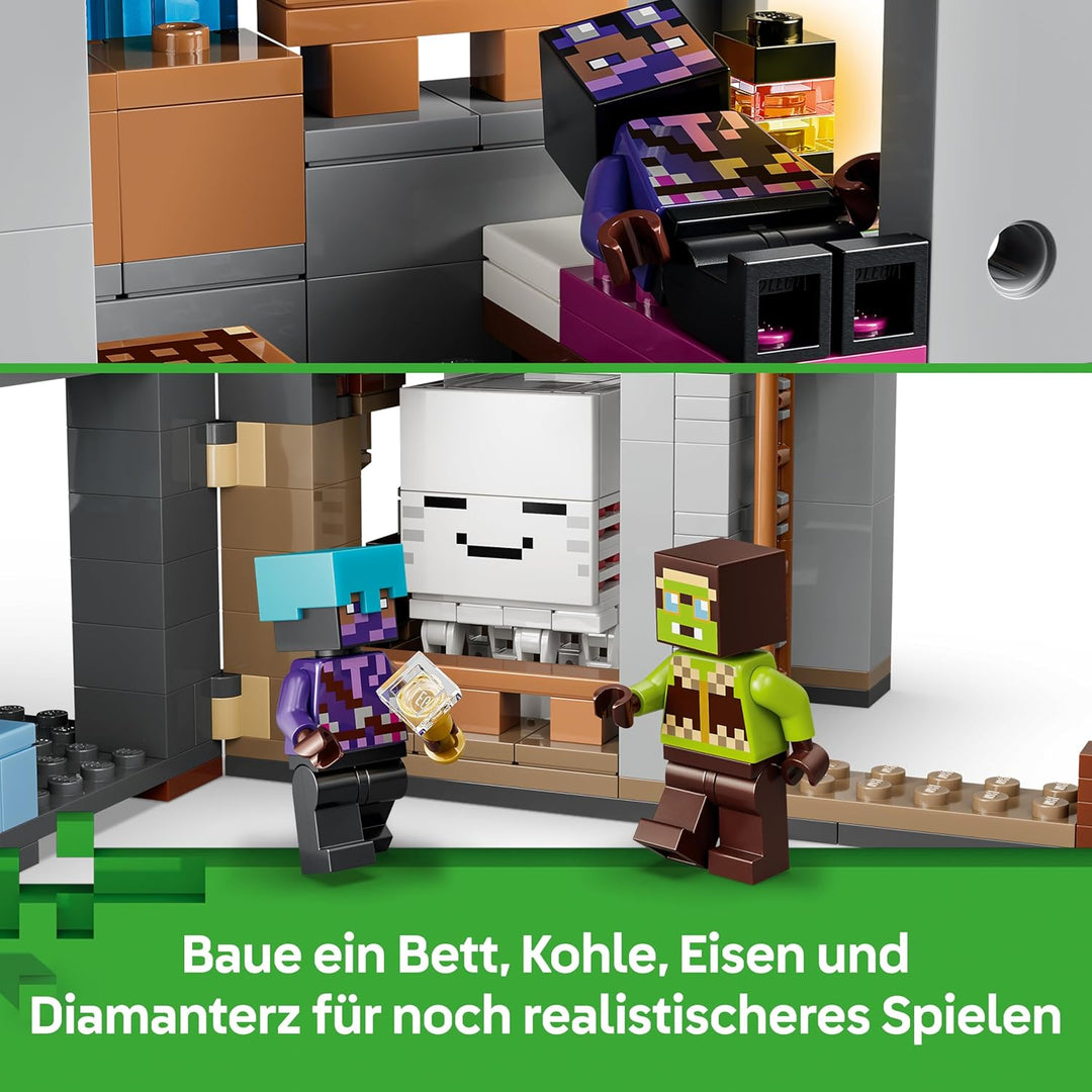 LEGO Minecraft Ghast-Station - Spielzeug mit 8 Figuren inkl. 2 Skelette und 4 Ghasts mit Zubehör - Z