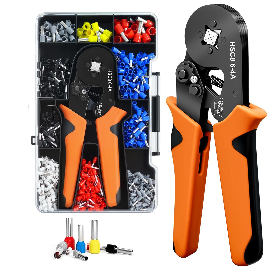 Crimpzange Aderendhülsen Set mit 1250 Aderendhülsenzange Selbsteinstellende 0,25-10mm² Krimpzange Cr