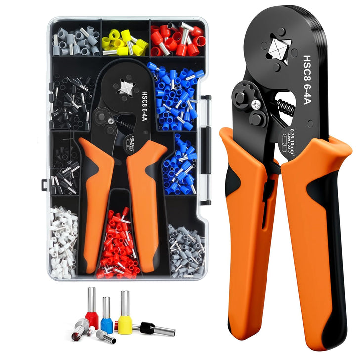 Crimpzange Aderendhülsen Set mit 1250 Aderendhülsenzange Selbsteinstellende 0,25-10mm² Krimpzange Cr