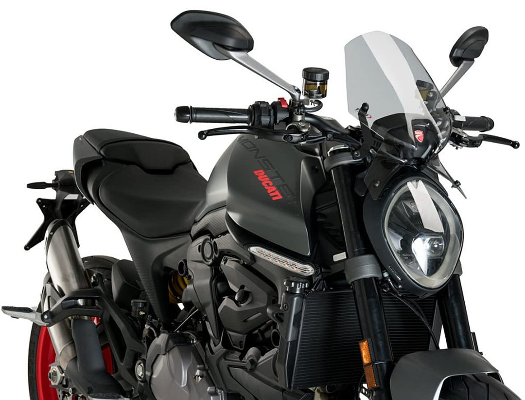 Nakedbike-Scheibe kompatibel für Ducati Monster 937 2021 rauchgrau Puig NG Sport