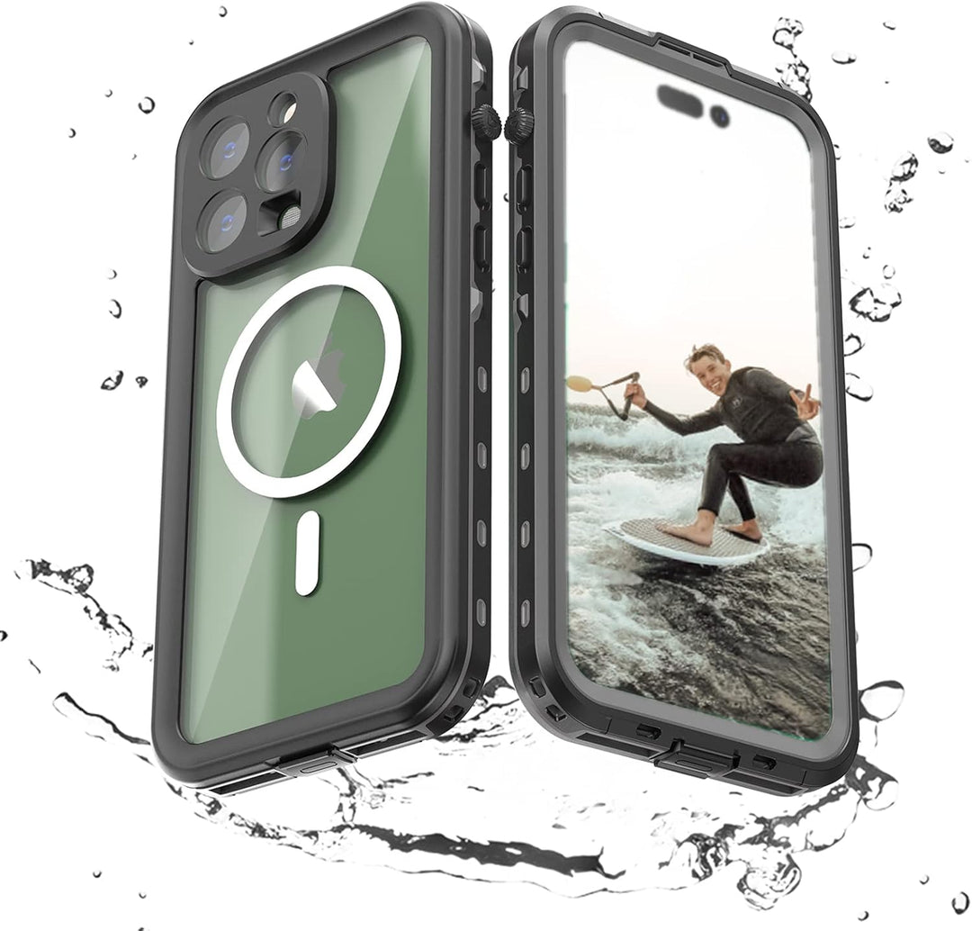 FocRelaxer für iPhone 14 Pro Max Hülle IP68 Wasserdicht Handyhülle Stossfest Staubdicht Outdoor Panz