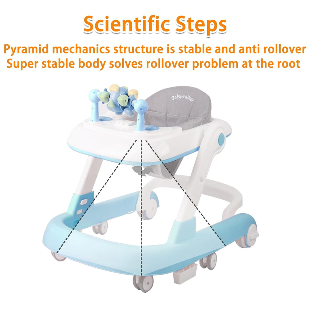 Lauflernhilfe für Babys, faltbar, elektronische Spielstation mit Lichtern und Melodien, höhenverstel