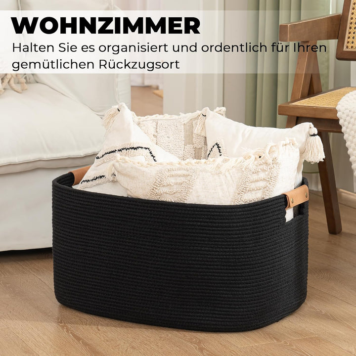 danpinera Aufbewahrungskorb, 50L Körbe, Korb Aufbewahrung für Babyspielzeug, Aufbewahrungskorb Gross