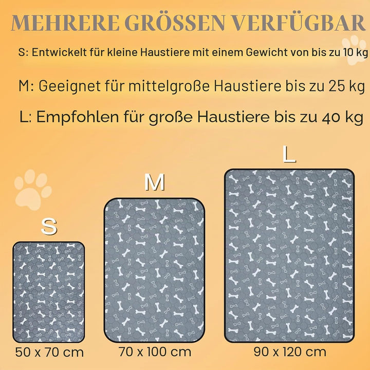 2 Stück Waschbar Haustier-Urinunterlage , 50 x 70 cm Hohe Saugfähigkeit Auslaufsicher Wiederverwendb