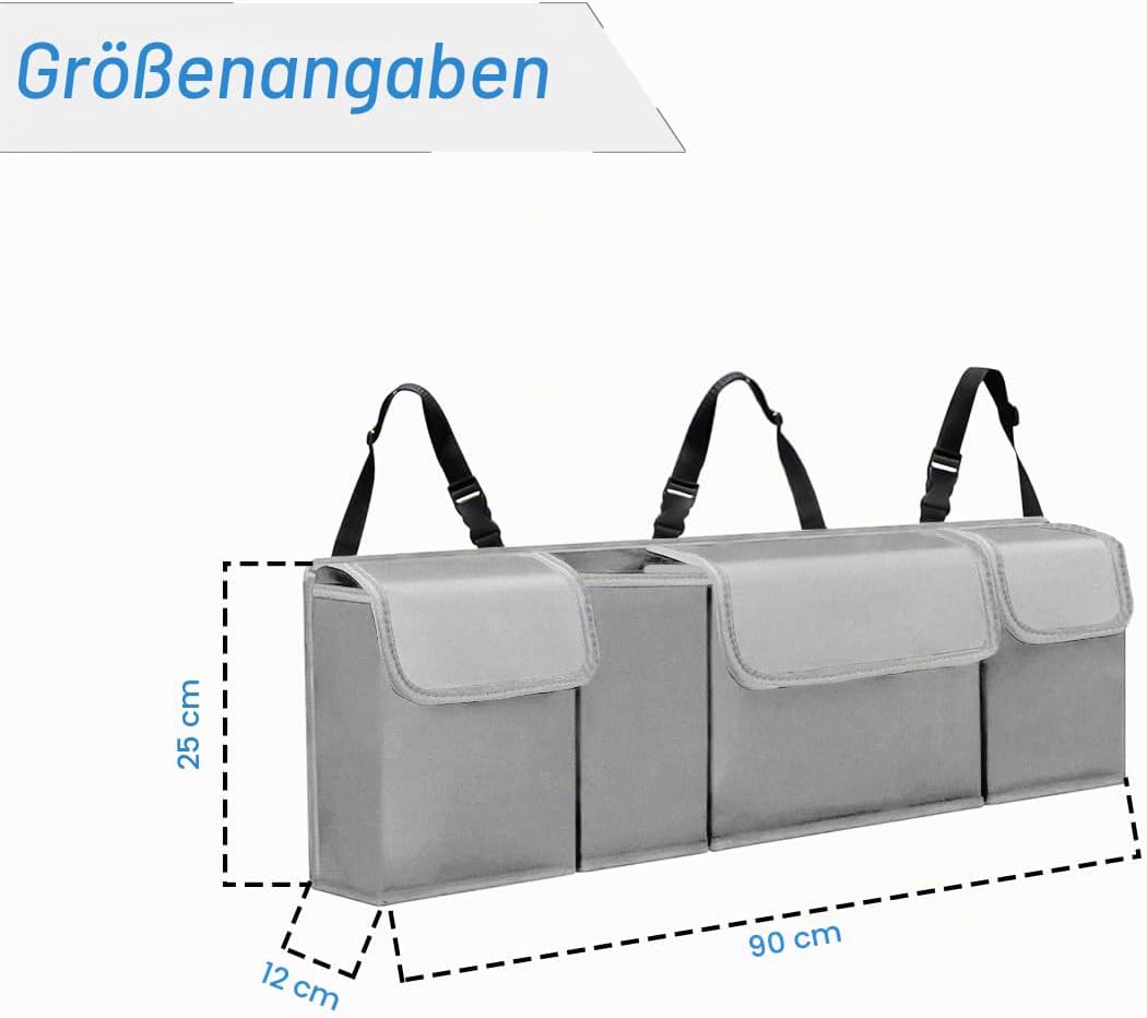 CGEAMDY Kofferraum-Organizer, Organizer für Auto, aus Oxford-Stoff, Faltbar und Wasserdicht, mit 4 T