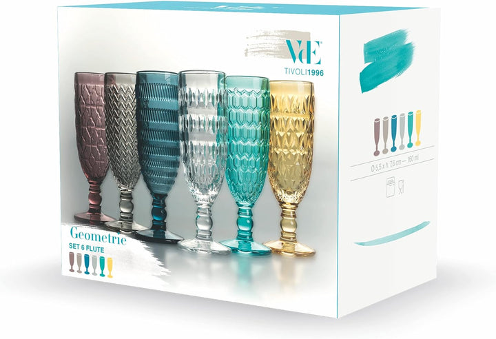 Villa d'Este Home Tivoli 5908085 Geometrie Set 6 Glasscheiben