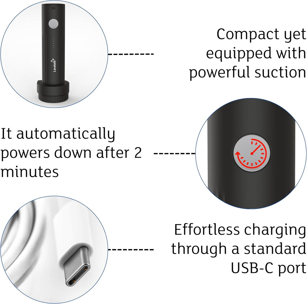 Lavatelli Vakuumbeutel Set USB-C – Vac-U-Set, Kabellose Pumpe + 2 Beutel 40×60 cm | Platzsparend für