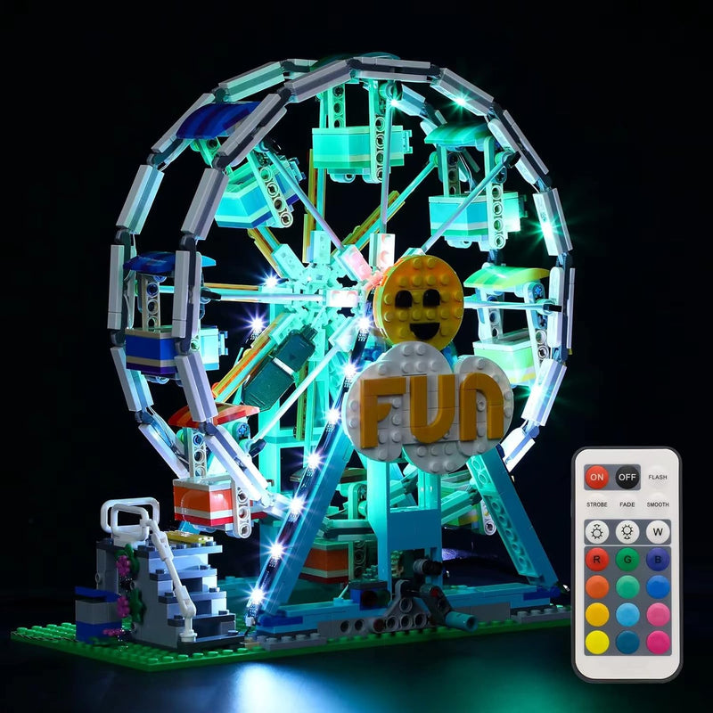 GEAMENT LED Licht-Set (Fernbedienung) Kompatibel mit Lego Riesenrad (Ferris Wheel) - Beleuchtungsset