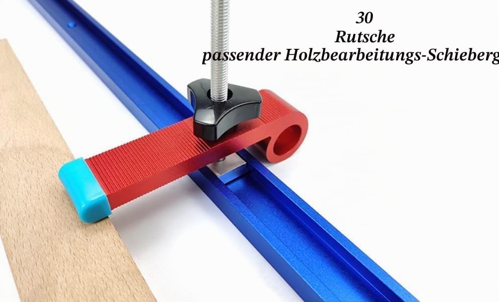 Fafeicy 2 Stück 800mm Gehrungsschienenlehre, blaue Aluminium-T-Schienen-T-Schlitz-Gehrungsschienenle