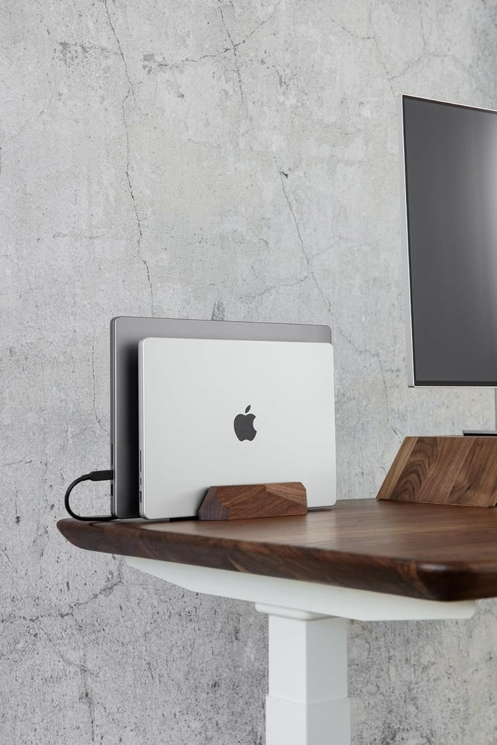 Oakywood Dual Laptop Vertical Stand, Naturholz, für Geräte bis 2 cm Dicke, kompatibel mit Allen MacB