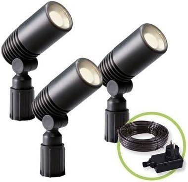 Garden Lights® Gartenstrahler Set Alder - 12v 2W LED - IP44 PBT Kunststoff Anthrazit - verwendung mi
