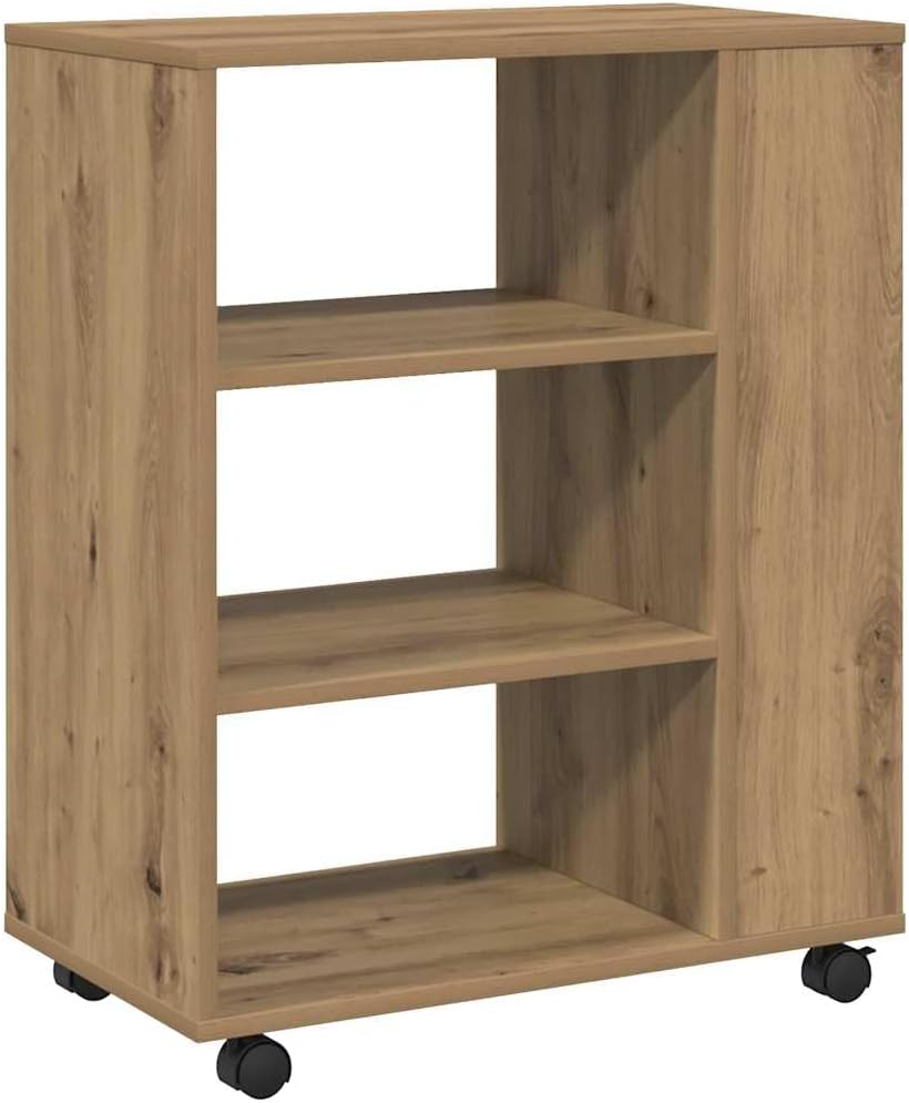vidaXL Rollcontainer Artisan-Eiche 60x35x75 cm Holzwerkstoff