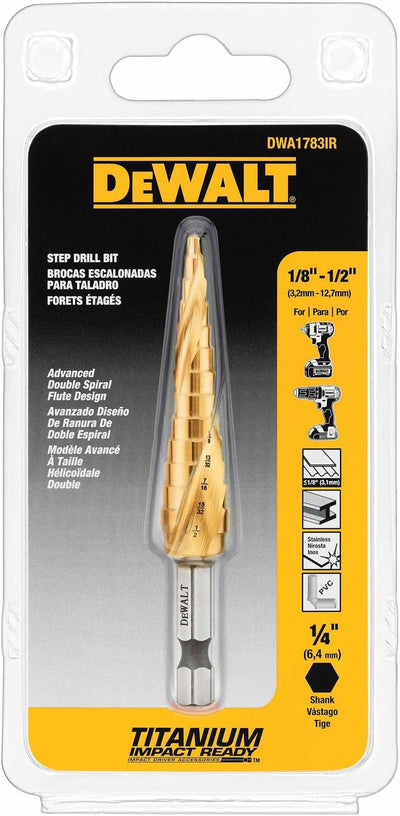 DEWALT Stufenbohrer, Schlagfertig, 1/8-1/2 Zoll (DWA1783IR) 1/8" - 1/2", 1/8" - 1/2"