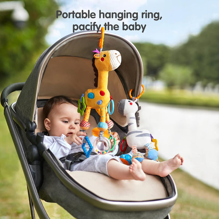 Activity Spieltier Giraffe – Baby Motorikspielzeug für Kinderwagen, Kinderbett und Babyschale zum Gr