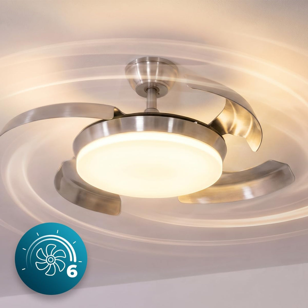 Cecotec Deckenventilator mit Licht Aero 4500 Puzzle Invisible Black | 30 W DC-Motor, Fernbedienung,