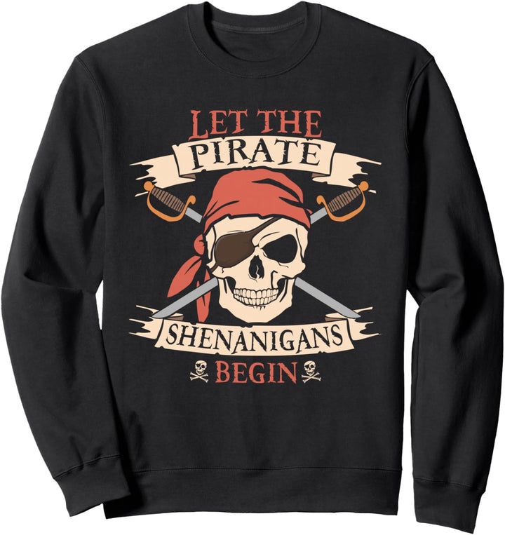 Lassen Sie die Piraten Shenanigans beginnen Halloween Skull Bandana Boy Sweatshirt