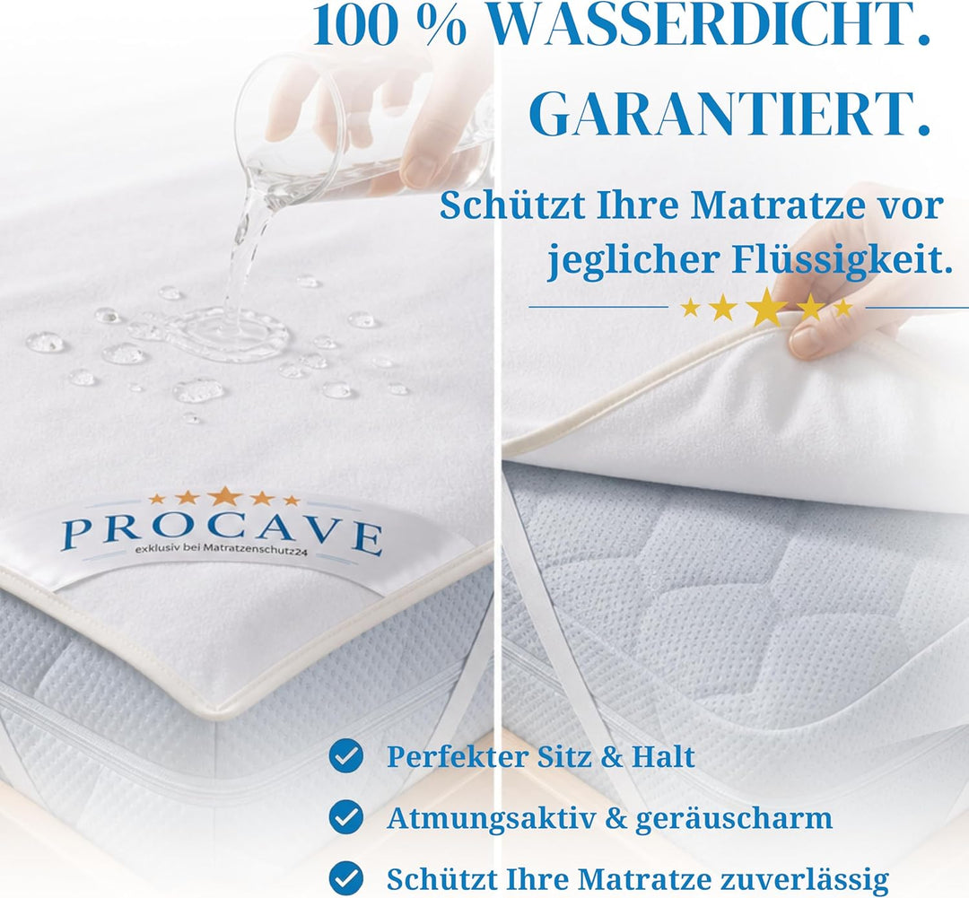 PROCAVE Matratzenschoner wasserdicht - Matratzenbezug - Inkontinenzunterlage - atmungsaktive Matratz