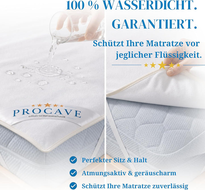 PROCAVE Matratzenschoner wasserdicht - Matratzenbezug - Inkontinenzunterlage - atmungsaktive Matratz