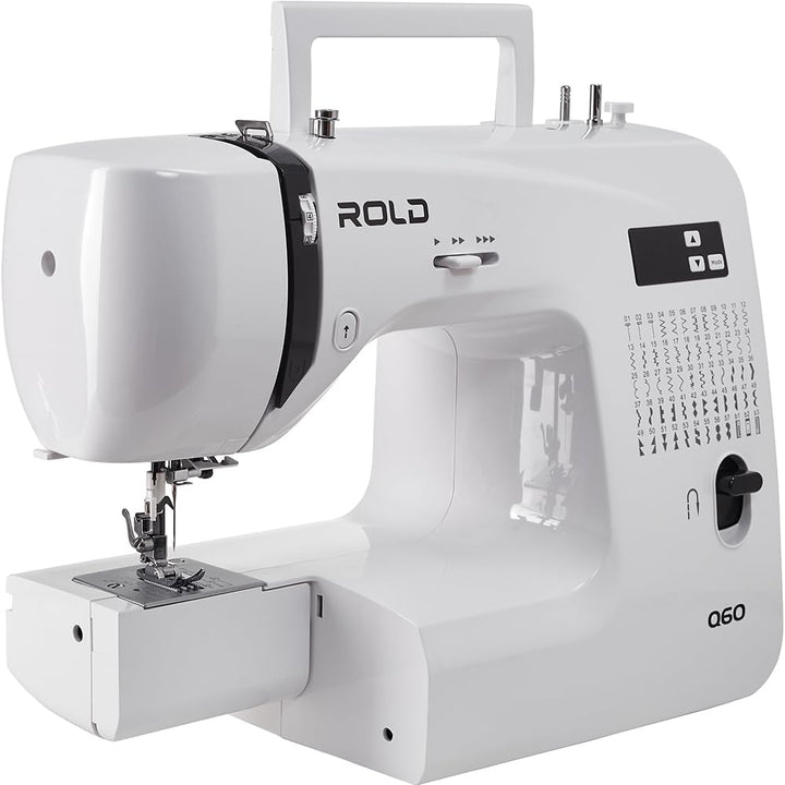 Rold Q60 Computernähmaschine | 60 Stichprogramme | Nadeleinfädler | Metallrahmen | LED-Beleuchtung |