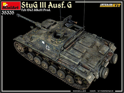 Mini Art 35335 1:35 Dt. StuG III AUSF.G Feb43(A) Int.-originalgetreue Nachbildung, Modellbau, Plasti