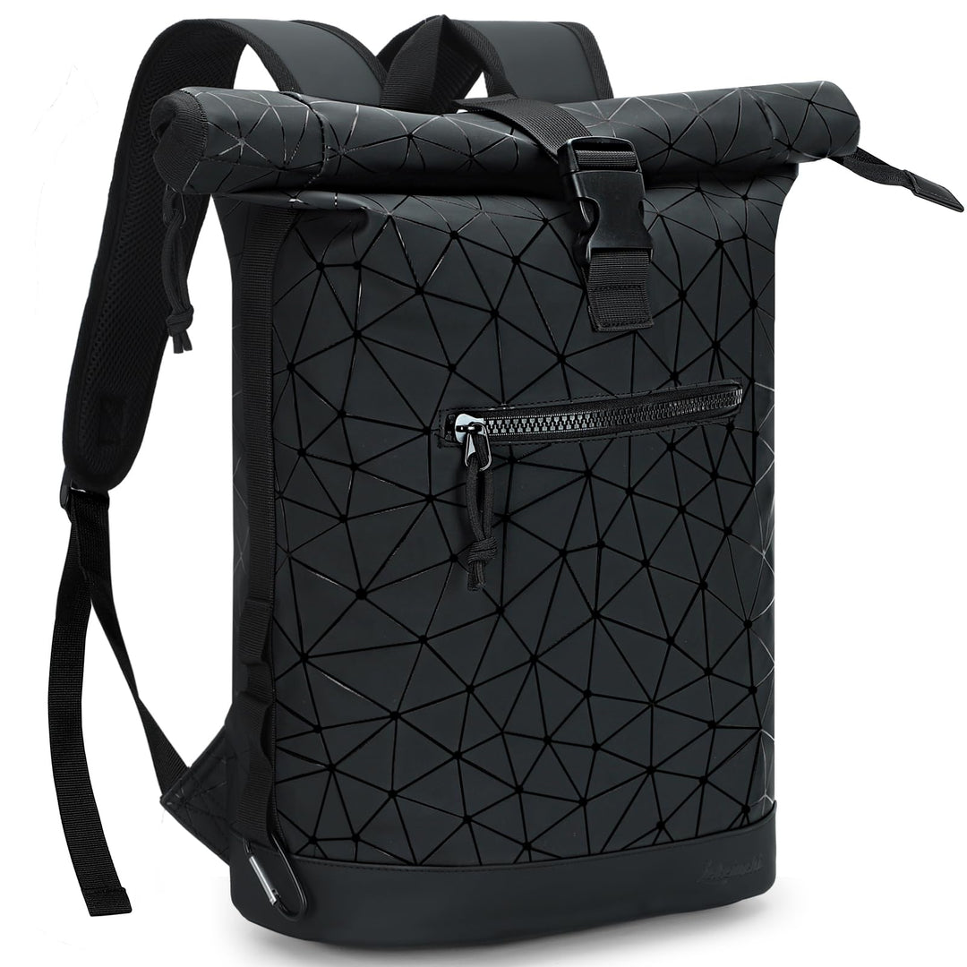Rolltop Rucksack Wasserdicht für Damen & Herren, Grosser Laptop Rucksack mit Computerfach für 17 Zol