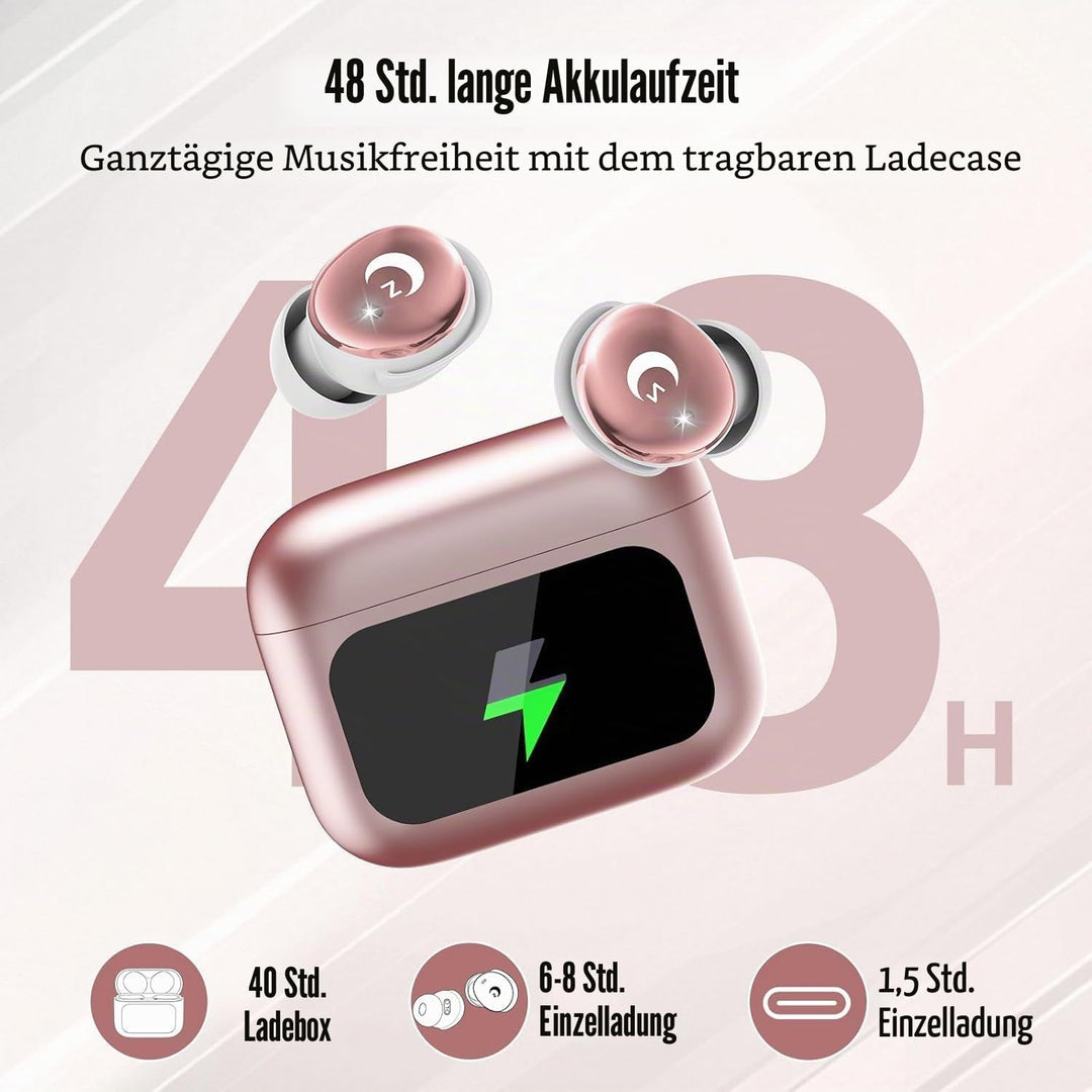 Bluetooth Kopfhörer, Mini 48 Std Schlafkopfhörer Bluetooth 5.4 mit Touchscreen, 2026 Neue in Ear Kop