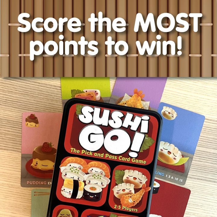 Asmodée Gamewright, Sushi Go Game, Card Game, Ages 8+, 2-5 Players, 15 Minutes Playing Time, Sushi G
