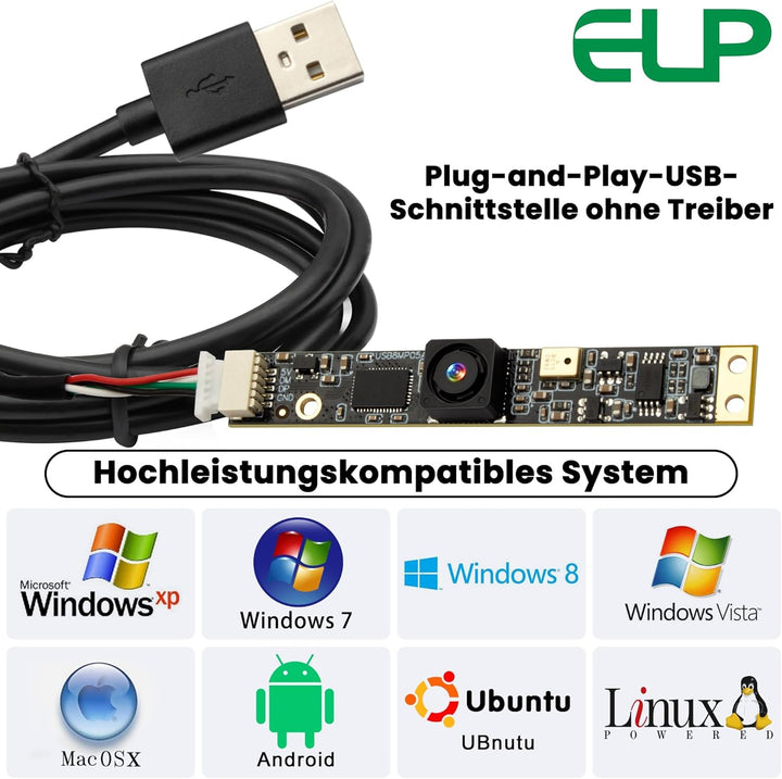 G 8MP USB Kameramodul mit Mikrofon Weitwinkel PC Kamera für Computer 4K Lightburn Kamera für Lasergr