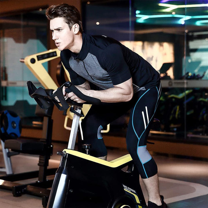 MEETWEE Herren 3/4 Radhose Fahrradhose, Kompression Radlerhose Leggings Radsport Hose für Männer Ela