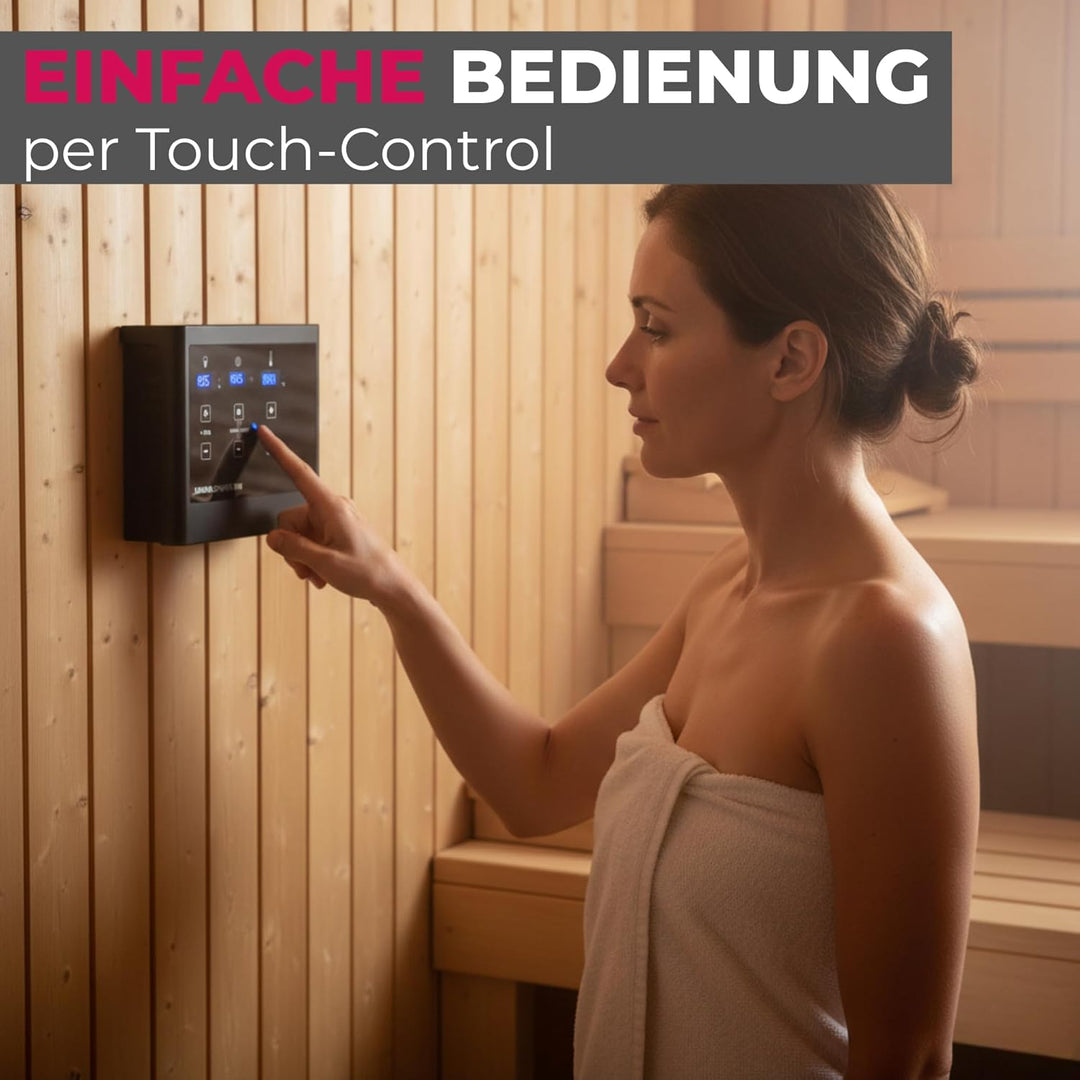Suleno Saunasteuergerät Elektronisch finnisch, Digitale Saunasteuerung mit Touch-Control, Temperatur