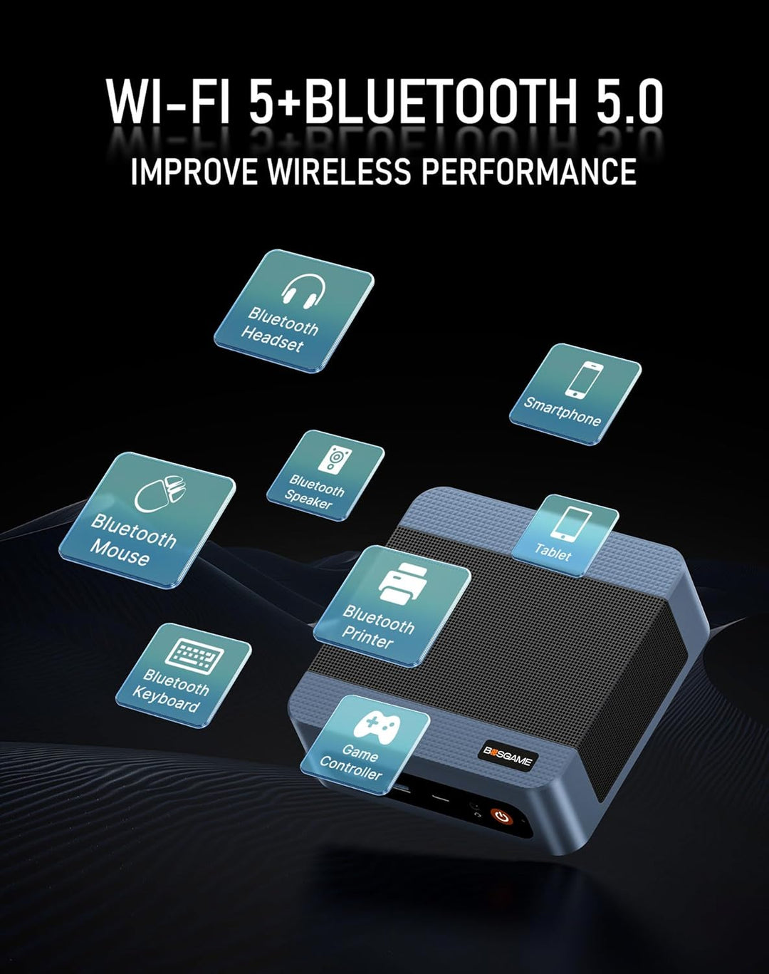BOSGAME [Dual LAN] P4 Mini PC Windows 11 Pro, AMD Ryzen 7 5700U (8C/16T, up to 4.3Ghz) 32GB DDR4 1TB