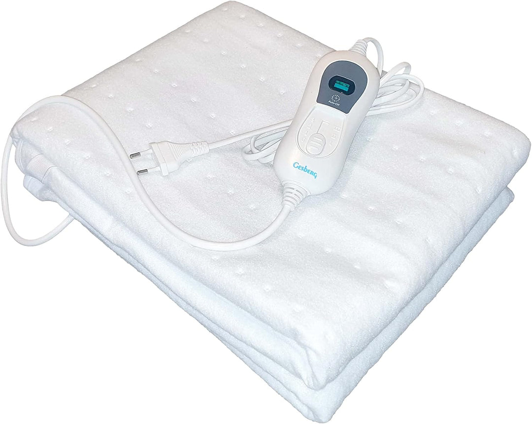 GESBERG Elektrischedecke 155 x 80 cm, Heizmatte, Thermodecke, Heizdecke, Bettwärmer, Auto off